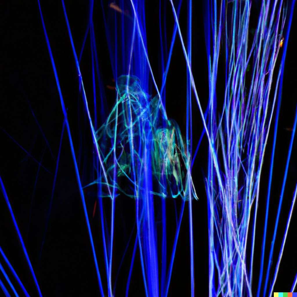 a representation of anxiety, laser light show